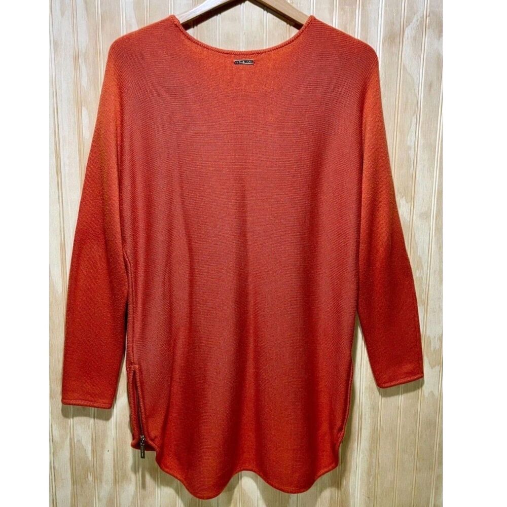 Calvin Klein sweater fall classic casual pumpkin orange comfu timeless women L